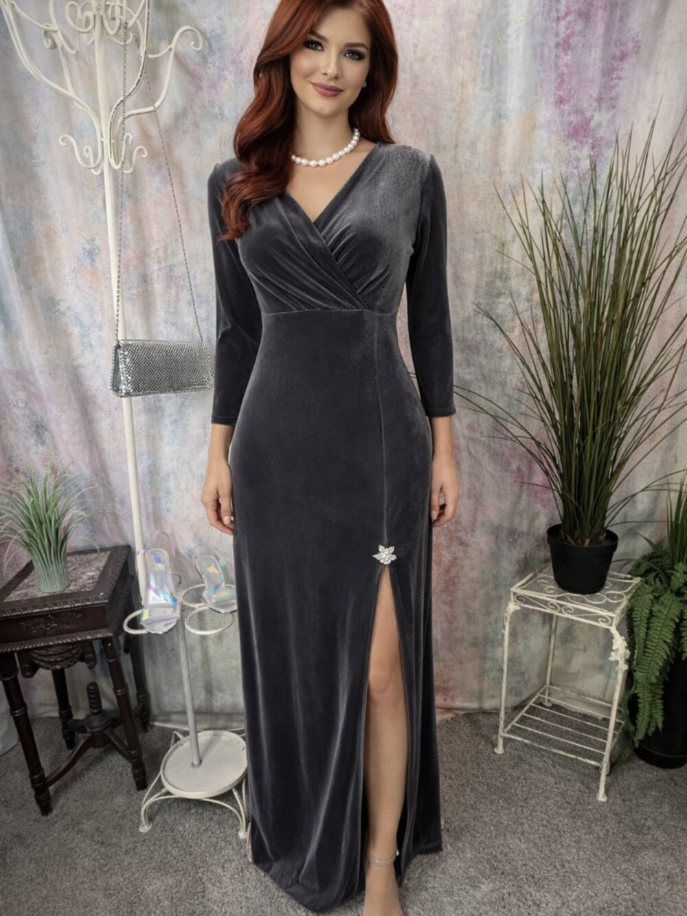 📌Reggio Understated Elegance That Never Goes Out of Style Velvet Formal Dress